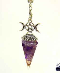 Pendule orgonite en résine et en améthyste