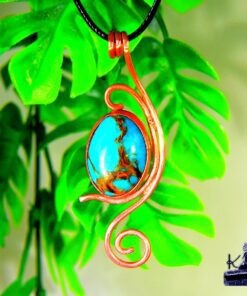Alternative view of Pendentif Joaz - turquoise cuivre bornite