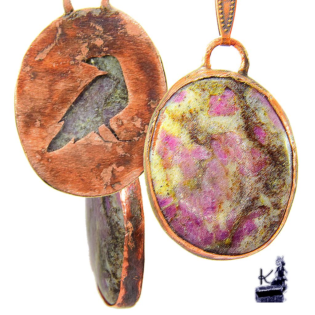 Pendentif Myriel - ruby fall serti cuivre