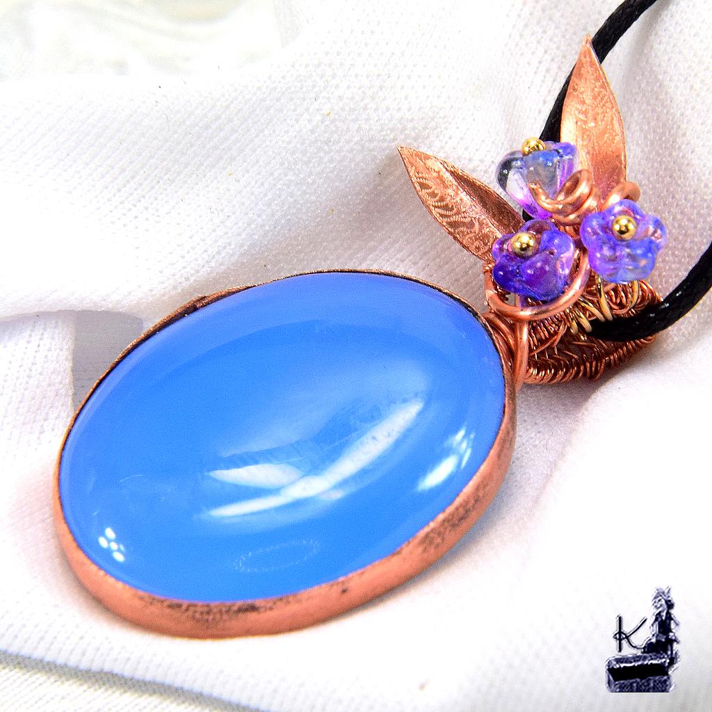 Pendentif Lucia - calcedoine bleue – Image 2