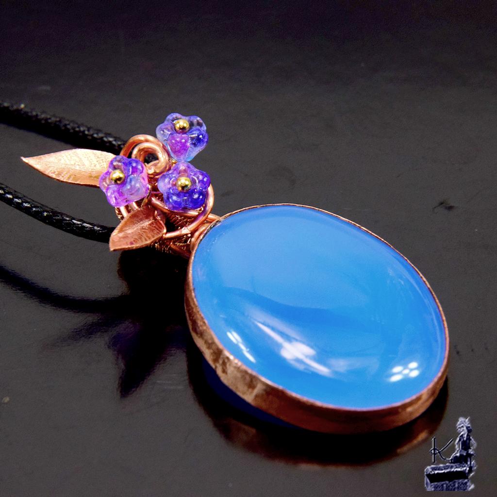 Pendentif Lucia - calcedoine bleue – Image 5