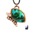 Pendentif Aurore - papillon en cuivre et chrysocolle malachite