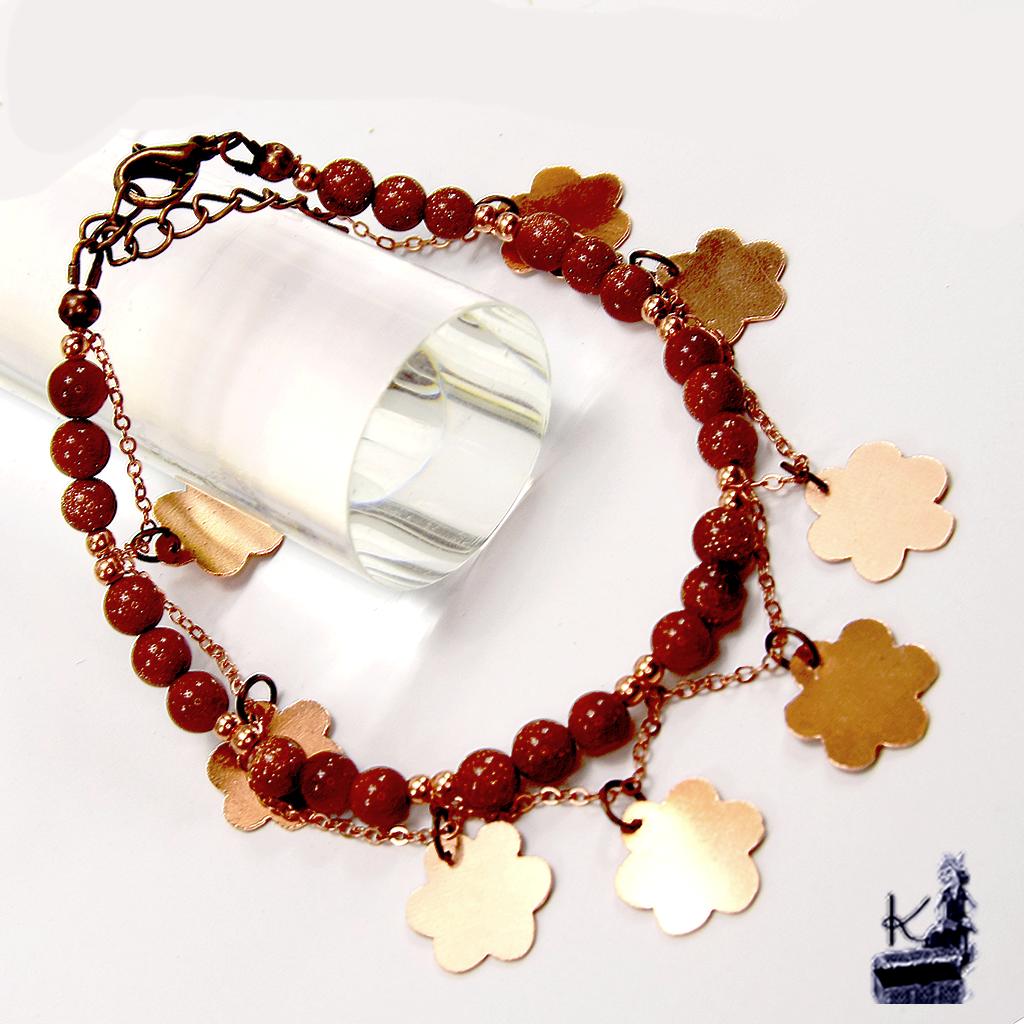 Bracelet Areona - sandstone ( grès doré ) et cuivre naturel – Image 6