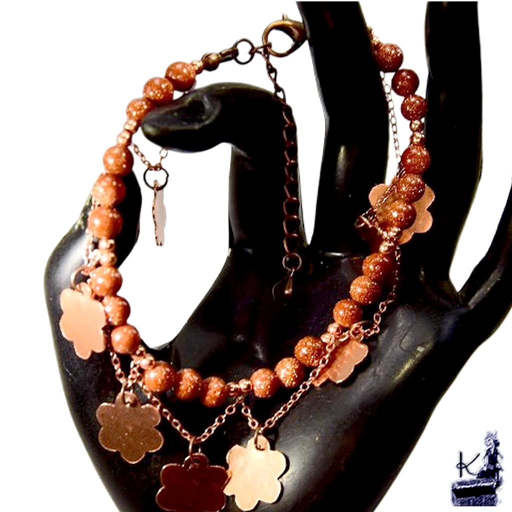 Bracelet Areona - sandstone ( grès doré ) et cuivre naturel – Image 5