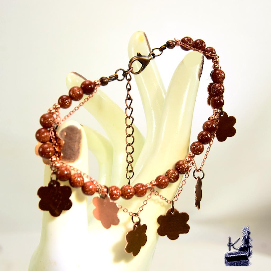 Bracelet Areona en sandstone et en cuivre