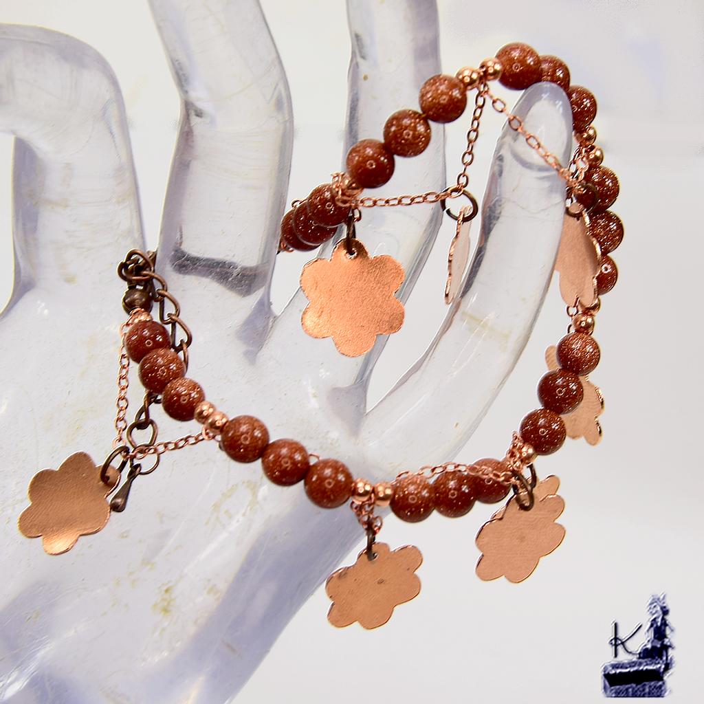 Bracelet Areona - sandstone ( grès doré ) et cuivre naturel – Image 4