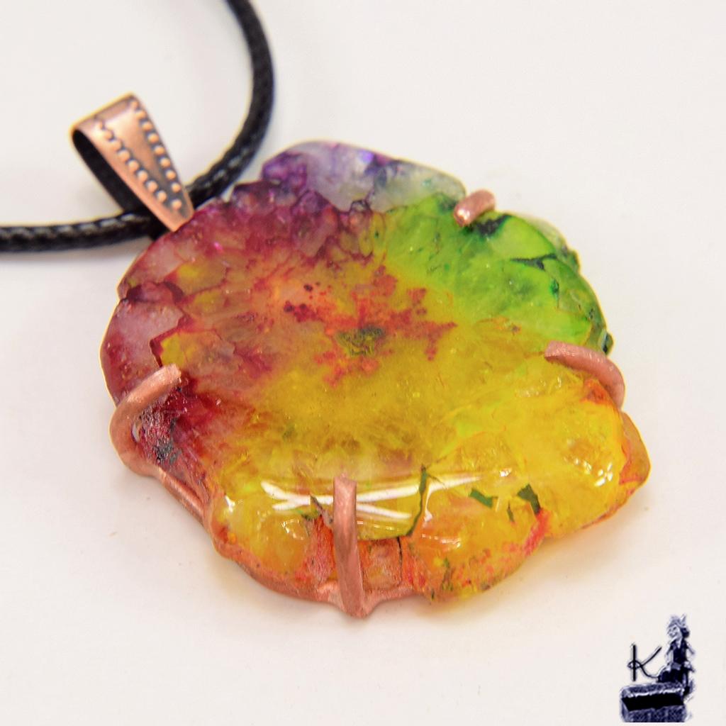 Pendentif Dairine - solar quartz sertie cuivre – Image 3