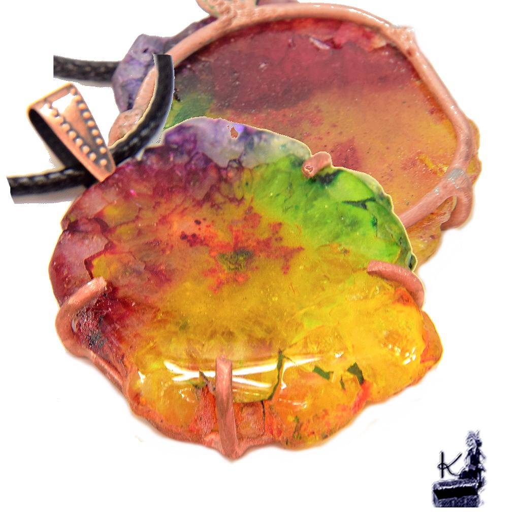 Pendentif Dairine - solar quartz sertie cuivre – Image 4