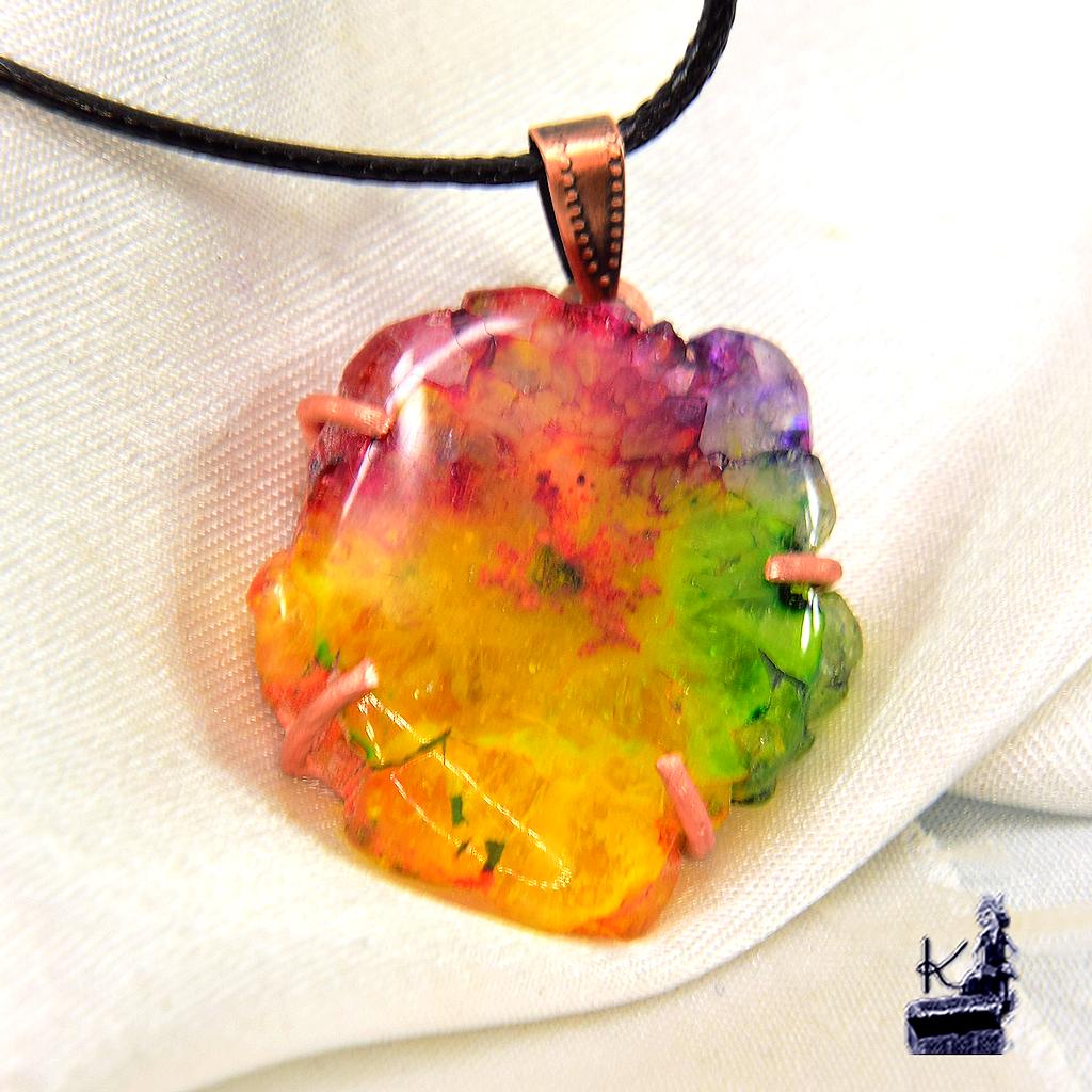 Pendentif Dairine - solar quartz sertie cuivre – Image 6