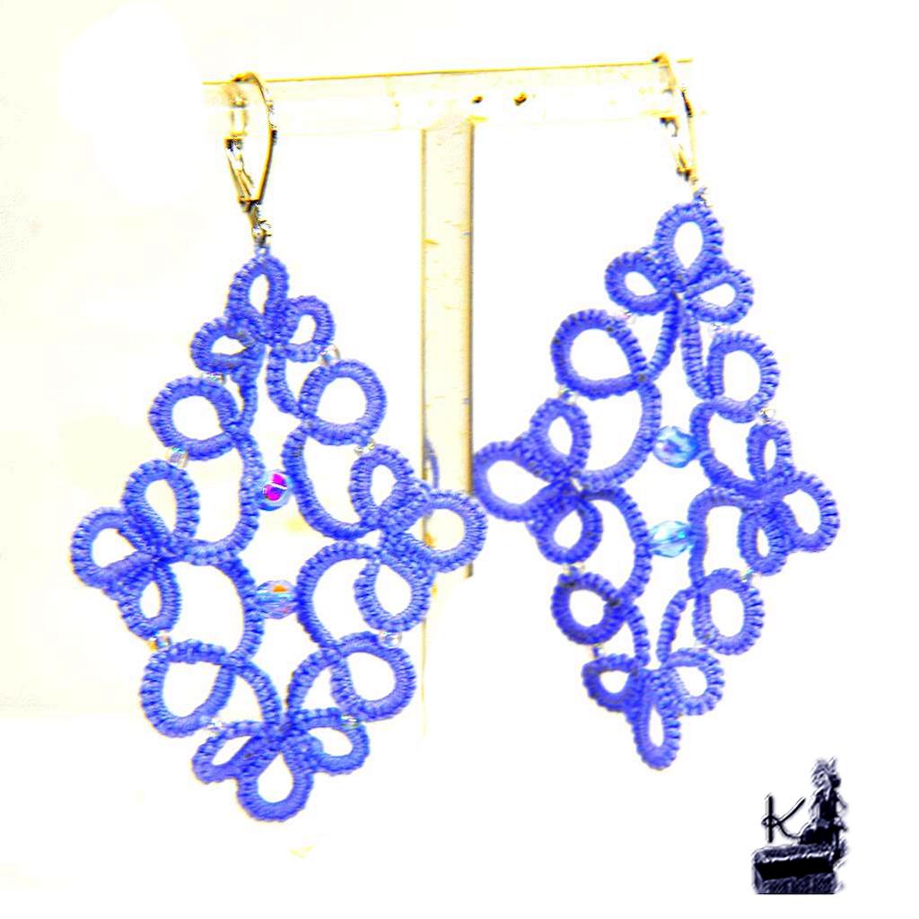 Boucles d'oreille Fodla - dentelle frivolité – Image 2