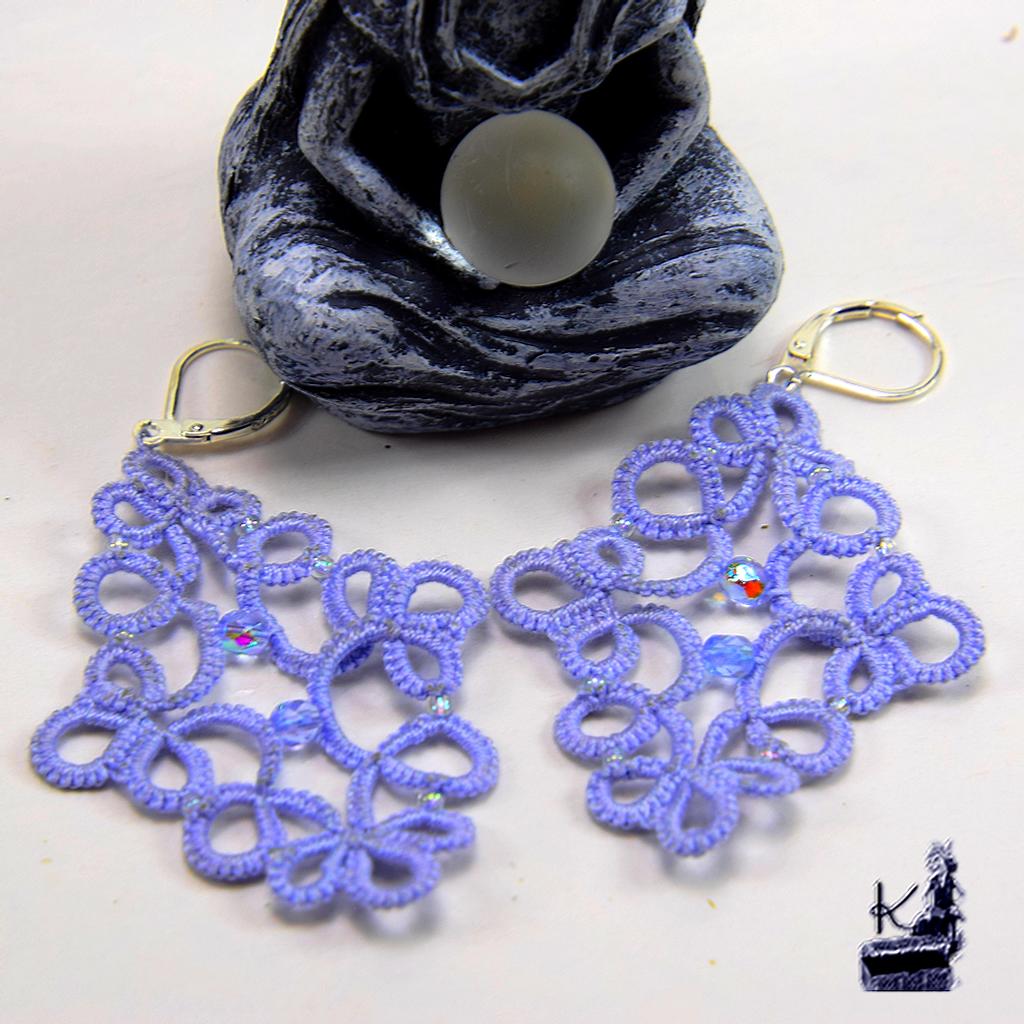 Boucles d'oreille Fodla - dentelle frivolité – Image 4