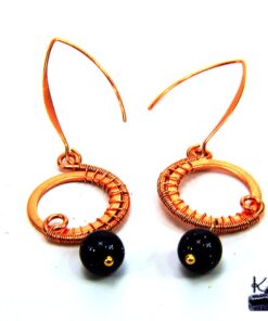 Boucles d'oreille Ida - grès bleu