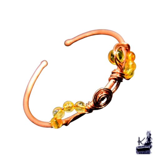 Bracelet Jonc Kanna - cuivre naturel et citrine – Image 4