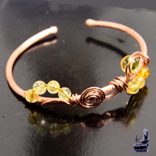 Bracelet Jonc Kanna - cuivre naturel et citrine – Image 3