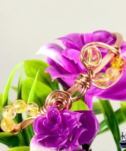 Alternative view of Bracelet Jonc Kanna - cuivre naturel et citrine