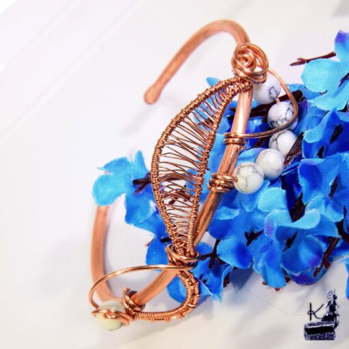 Bracelet Jonc Treasa - cuivre naturel et howlite – Image 5