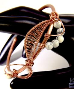 Bracelet jonc Treana en cuivre et en howlite
