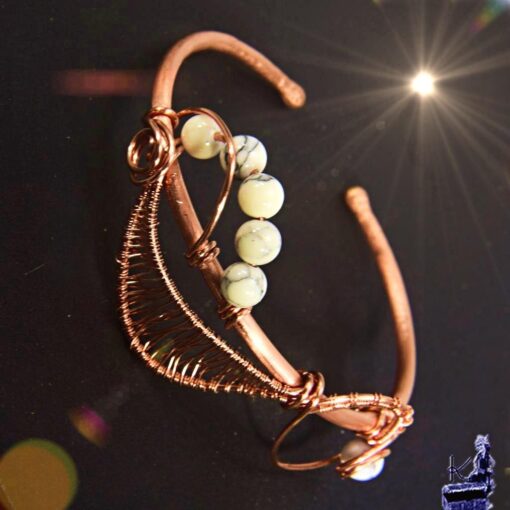 Bracelet Jonc Treasa - cuivre naturel et howlite – Image 3