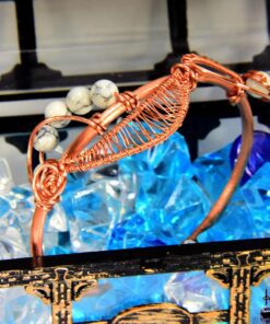 Alternative view of Bracelet Jonc Treasa - cuivre naturel et howlite