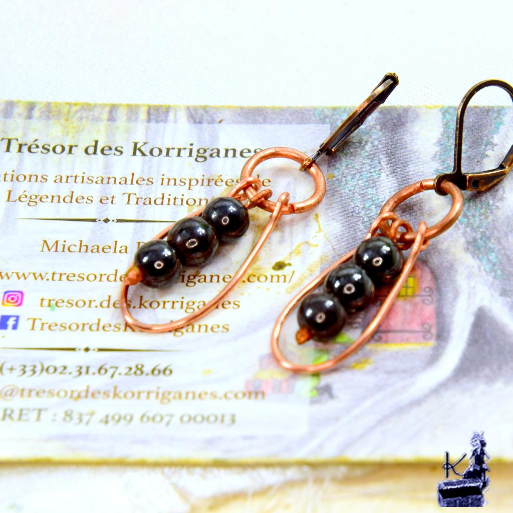 Boucles d'oreille Lusia - hématite aimantée – Image 3