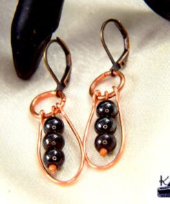 Boucles d'oreille Lusia - hématite aimantée – Image 2