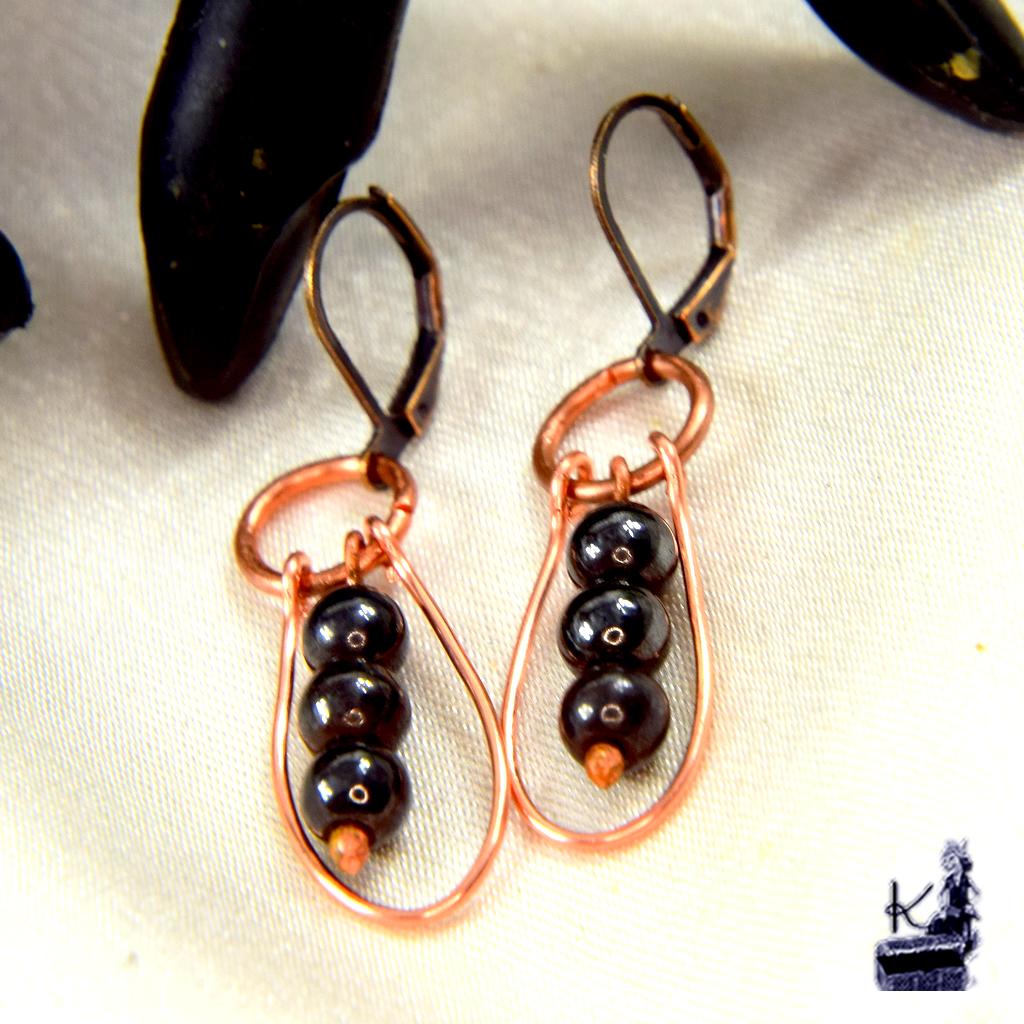 Boucles d'oreille Lusia - hématite aimantée – Image 2