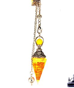 Pendule orgone orgonite en citrine et résine
