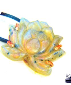 Réservé : Pendentif Lotus - labradorite et cuivre – Image 3