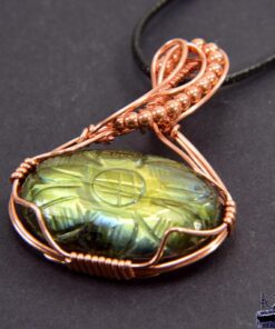Alternative view of Pendentif Emyra - cuivre et labradorite