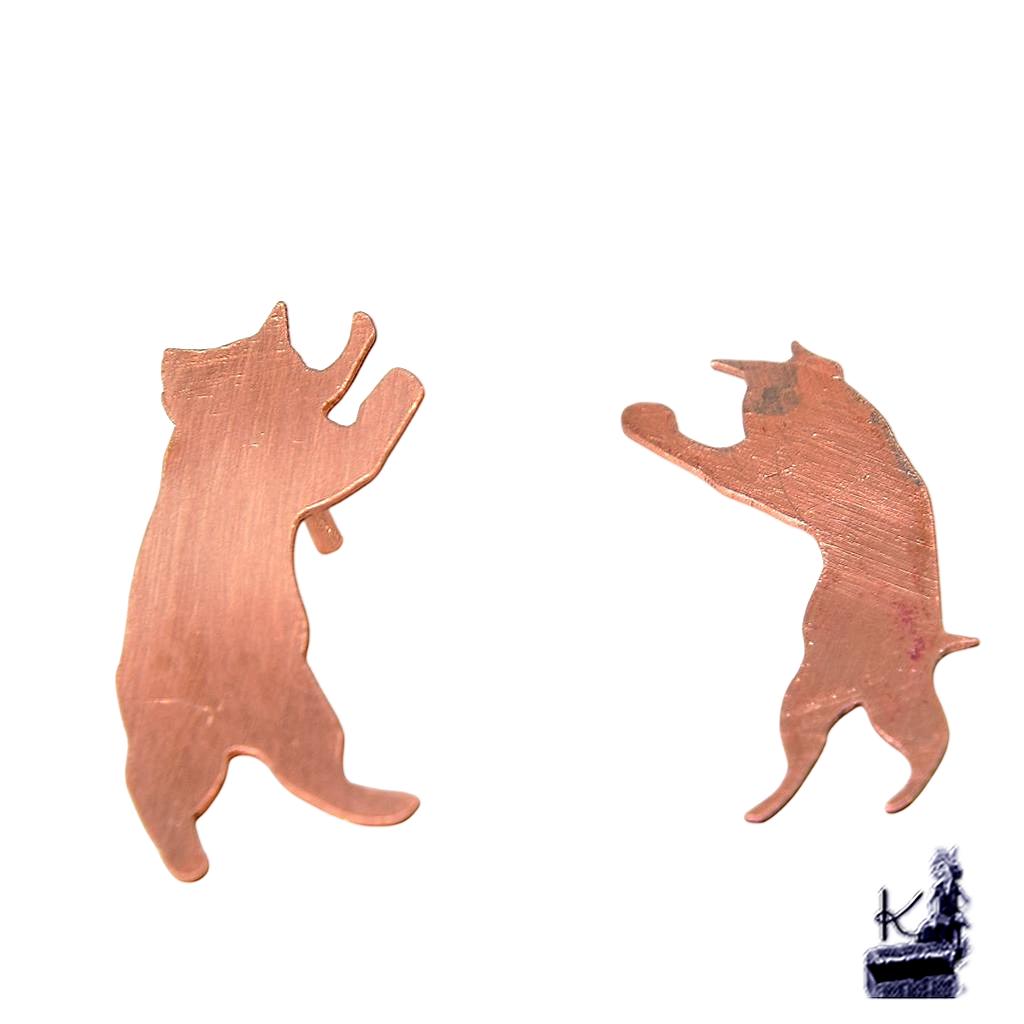 Boucles d'oreille tiges Sushi - cuivre naturel