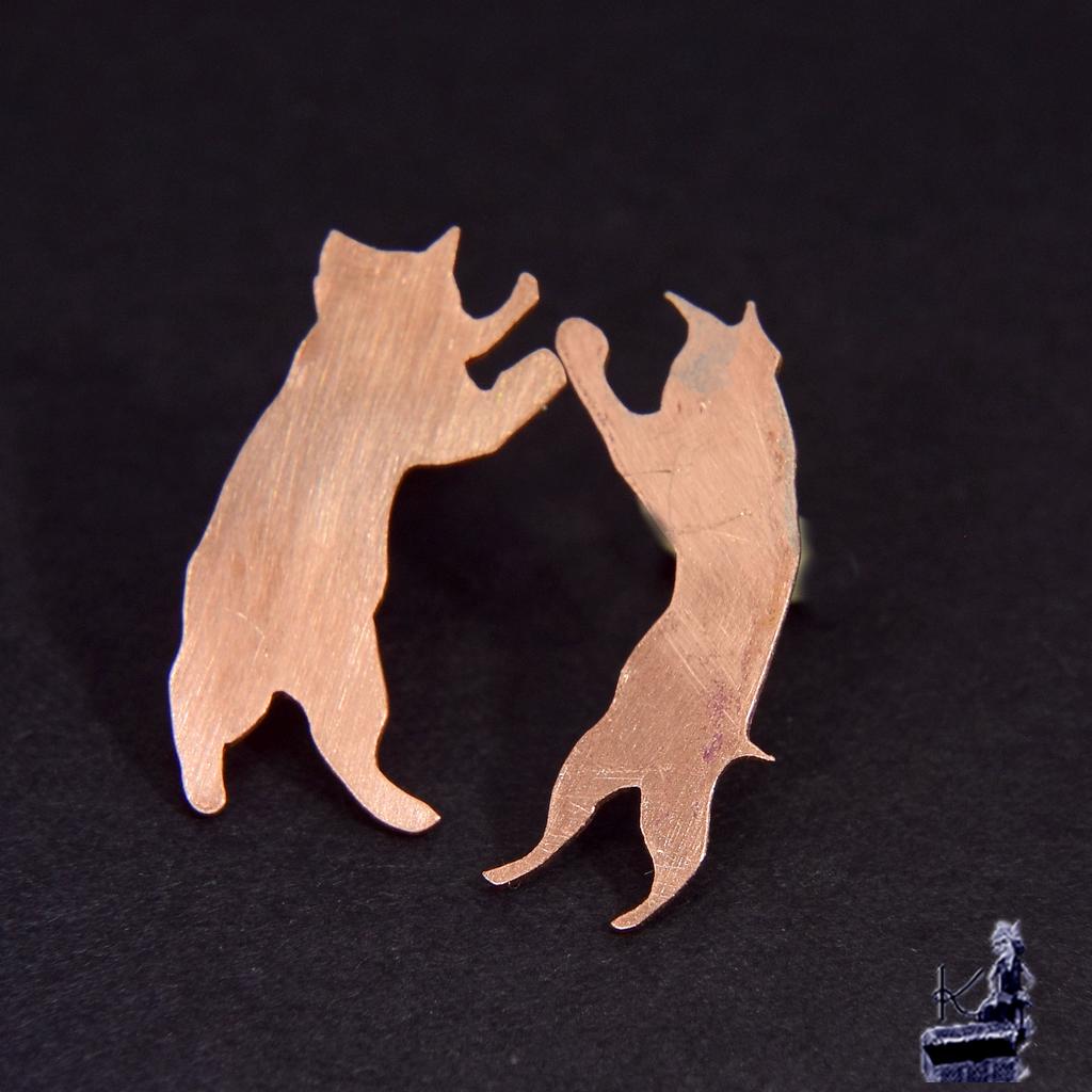 Boucles d’oreille tiges Sushi – cuivre naturel – Image 3