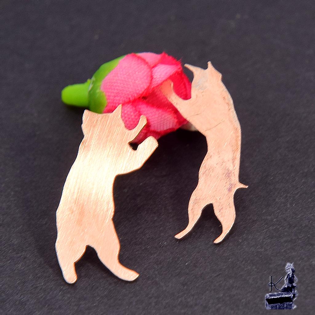 Boucles d’oreille tiges Sushi – cuivre naturel – Image 2
