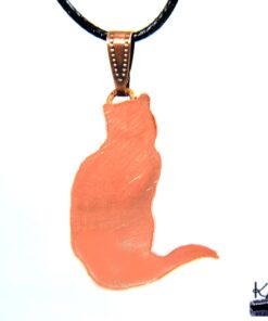 Pendentif unique Tigrou - chat en cuivre naturel