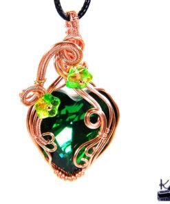 Pendentif coeur vert