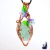 Pendentif Teila en cuivre naturel et hémimorphite