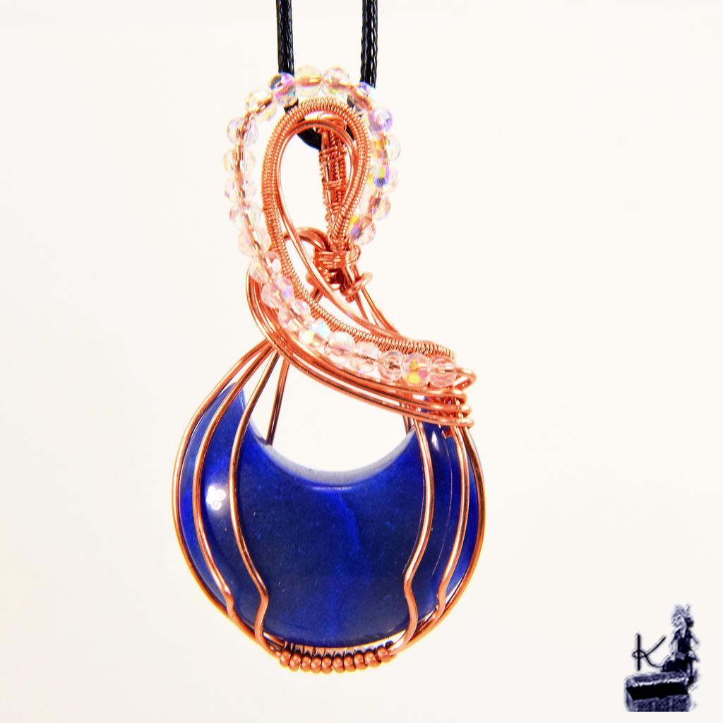 Pendentif Ruvon en amazonite et swarowsky
