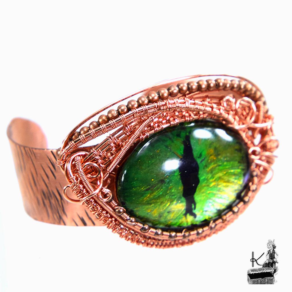 Bracelet oeil de dragon Choran en cuivre naturel