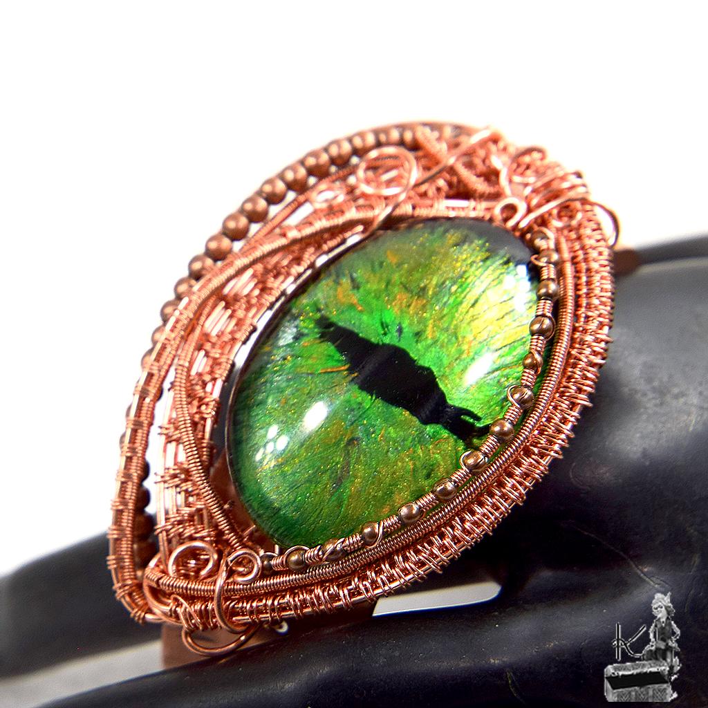 Bracelet manchette oeil de dragon Choran - cuivre naturel – Image 2