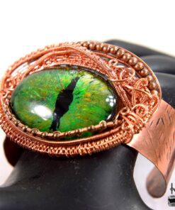 Bracelet manchette oeil de dragon Choran - cuivre naturel – Image 3