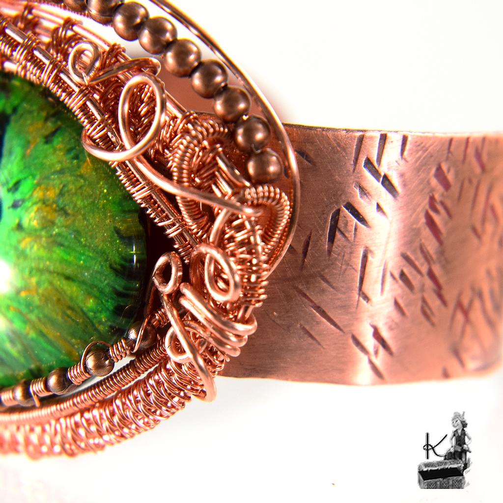 Bracelet manchette oeil de dragon Choran - cuivre naturel – Image 4