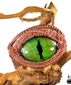 Bracelet manchette oeil de dragon Choran - cuivre naturel – Image 6