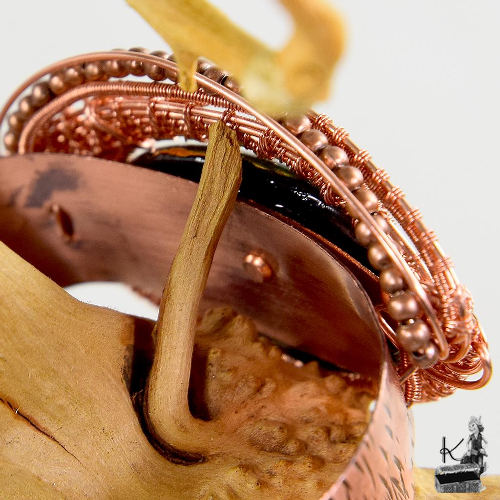 Bracelet manchette oeil de dragon Choran - cuivre naturel – Image 8