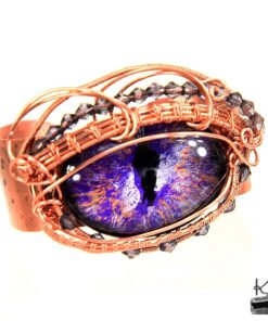 Bracelet manchette en cuivre avec poeil de dragon Shakan