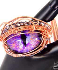 Alternative view of Bracelet manchette oeil de dragon Shakan - cuivre naturel