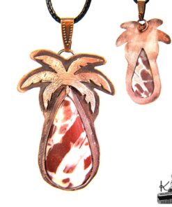 Pendentif Moana - jaspe noix de coco coconut sertie cuivre – Image 7