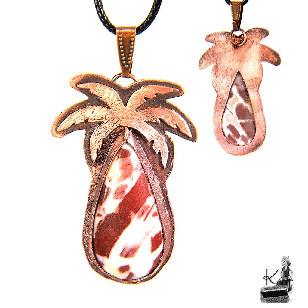 Pendentif Moana - jaspe noix de coco coconut sertie cuivre – Image 7