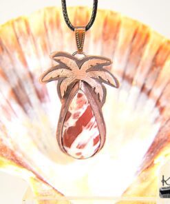 Pendentif Moana - jaspe noix de coco coconut sertie cuivre – Image 5