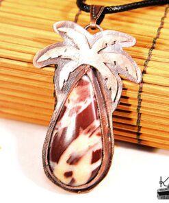 Pendentif Moana - jaspe noix de coco coconut sertie cuivre – Image 3