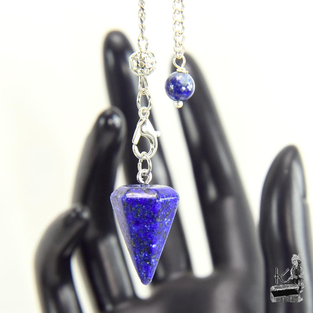 Petit pendule hexagonal pour radiesthésie en lapis lazuli – Image 3