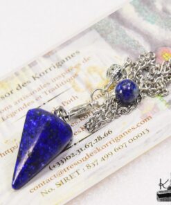 Alternative view of Petit pendule hexagonal pour radiesthésie en lapis lazuli